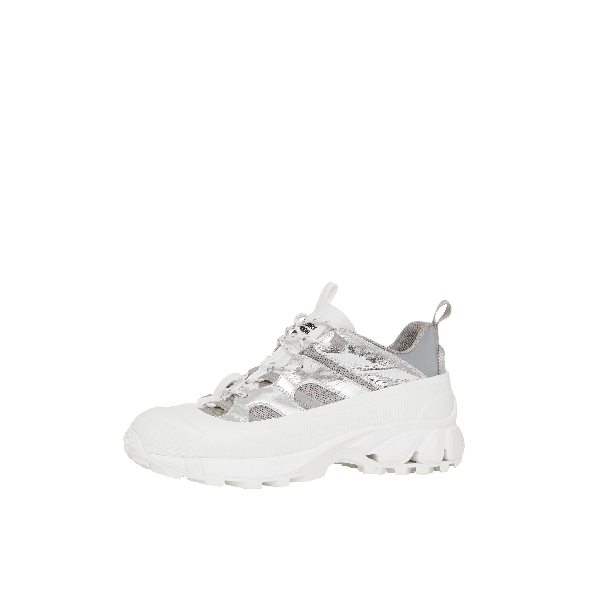 Sneakers Arthur en cuir métallisé nylon et mesh - Silver