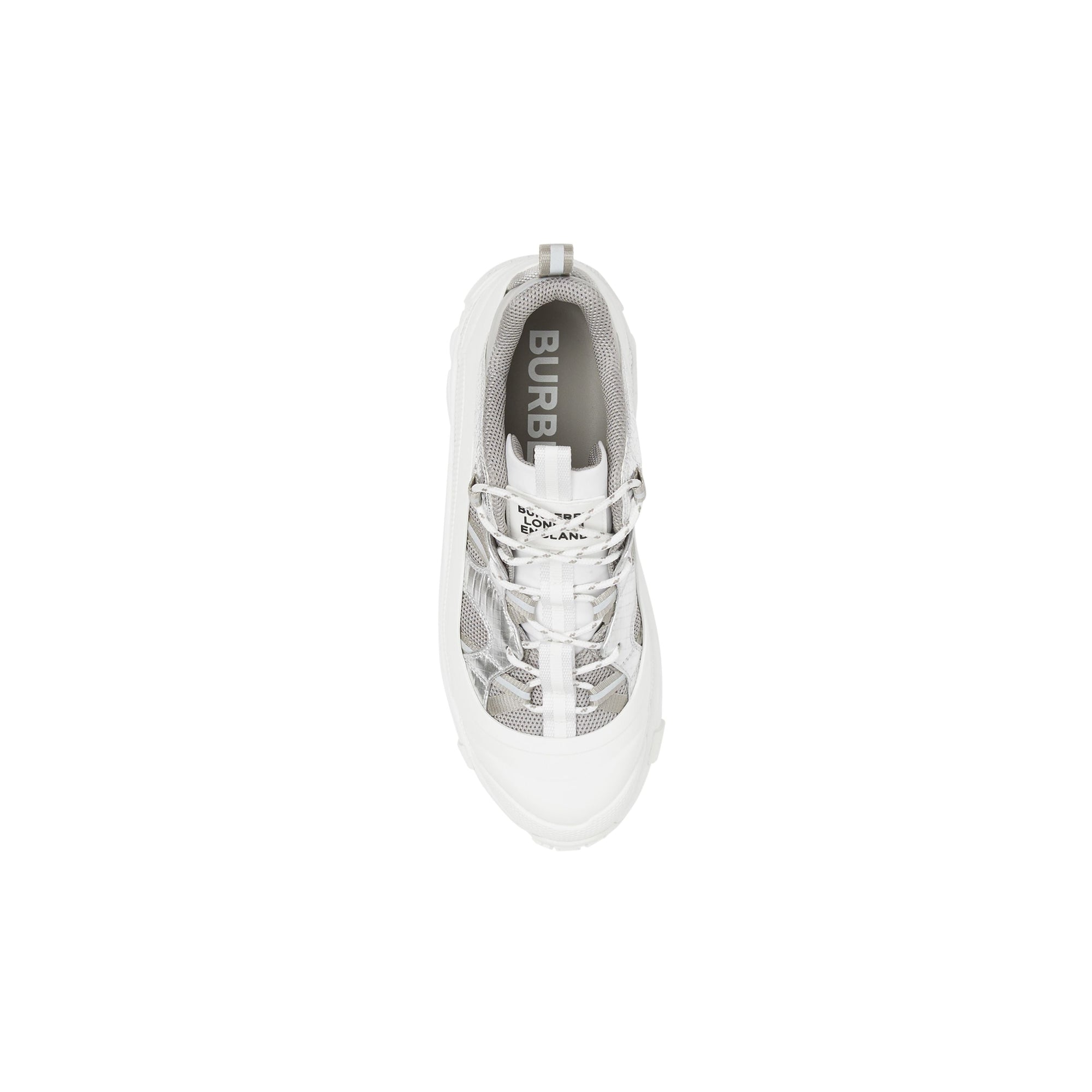 Sneakers Arthur en cuir métallisé nylon et mesh - Silver