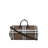 Grand sac The Barrel en cuir check - Dark Birch Brown