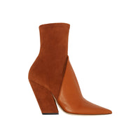 Bottines à panneaux en cuir velours et cuir d'agneau - Nutmeg