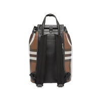 Sac à dos avec cordon de serrage en cuir check - Dark Birch Brown