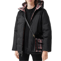 Mini sac Pocket en nylon tartan et cuir - Bright Red