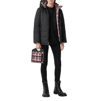 Mini sac Pocket en nylon tartan et cuir - Bright Red