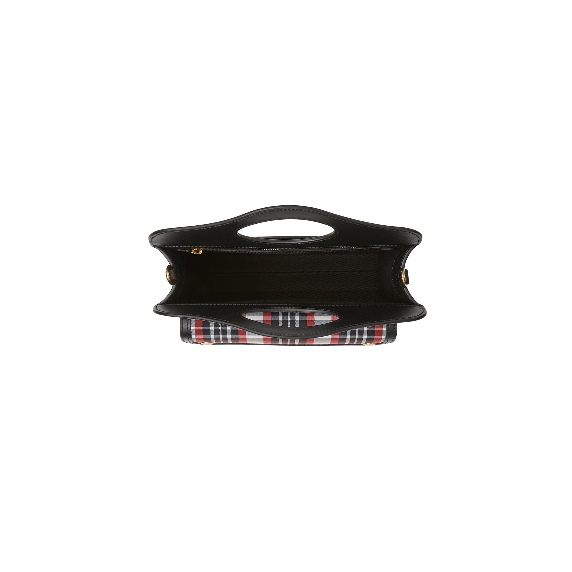 Mini sac Pocket en nylon tartan et cuir - Bright Red