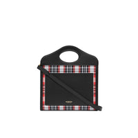 Mini sac Pocket en nylon tartan et cuir - Bright Red