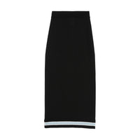 Jupe en laine avec maille côtelée à rayures - Black