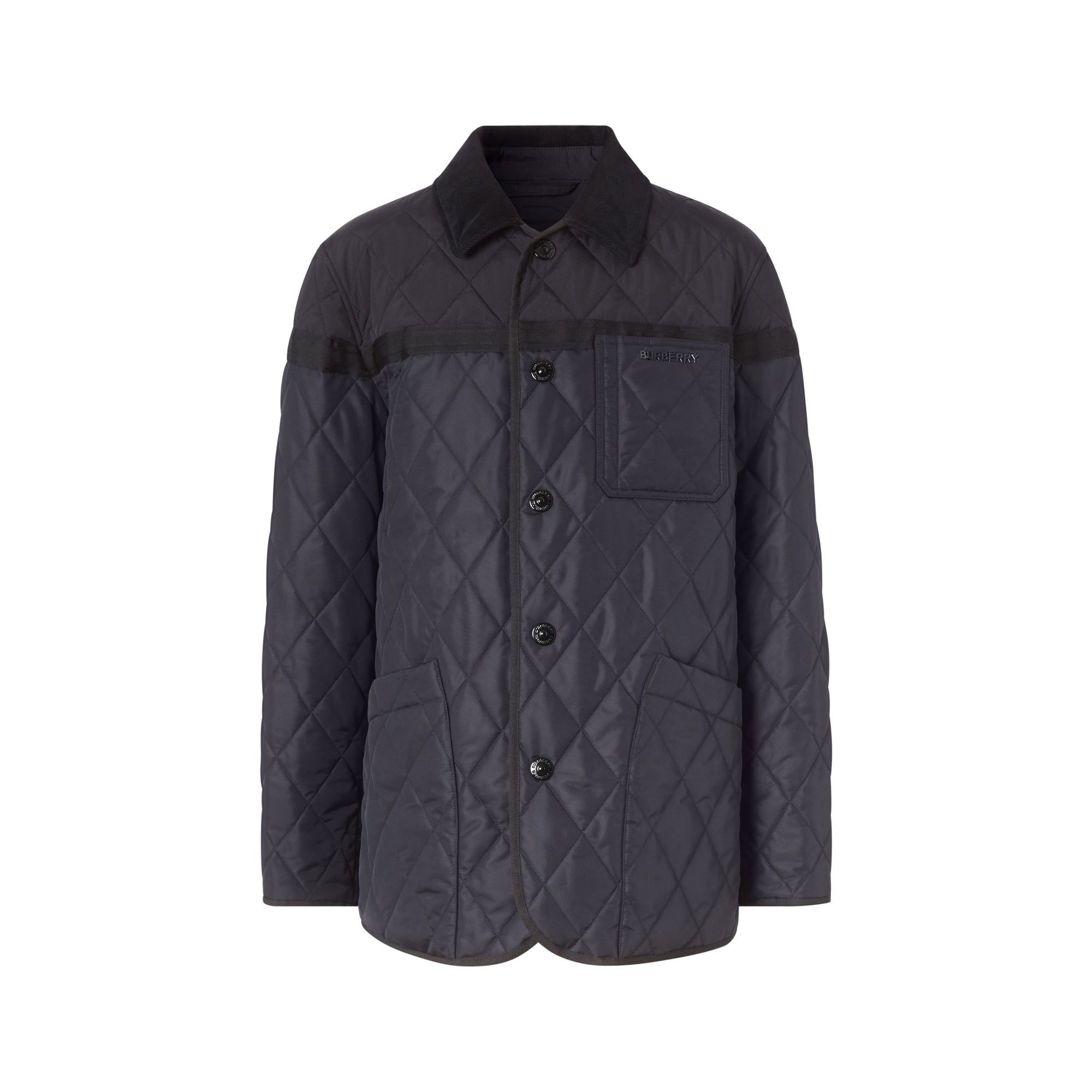 Veste de campagne matelassée en toile de nylon - Navy