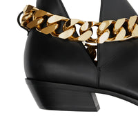 Bottines en cuir avec chaîne - Black