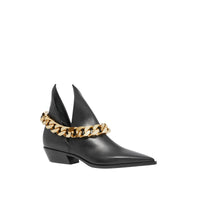 Bottines en cuir avec chaîne - Black
