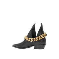 Bottines en cuir avec chaîne - Black