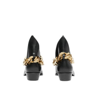 Bottines en cuir avec chaîne - Black