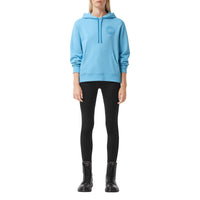 Hoodie oversize en coton avec logo - Blue Topaz