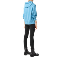 Hoodie oversize en coton avec logo - Blue Topaz