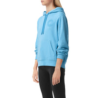 Hoodie oversize en coton avec logo - Blue Topaz