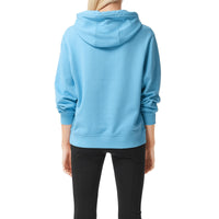Hoodie oversize en coton avec logo - Blue Topaz