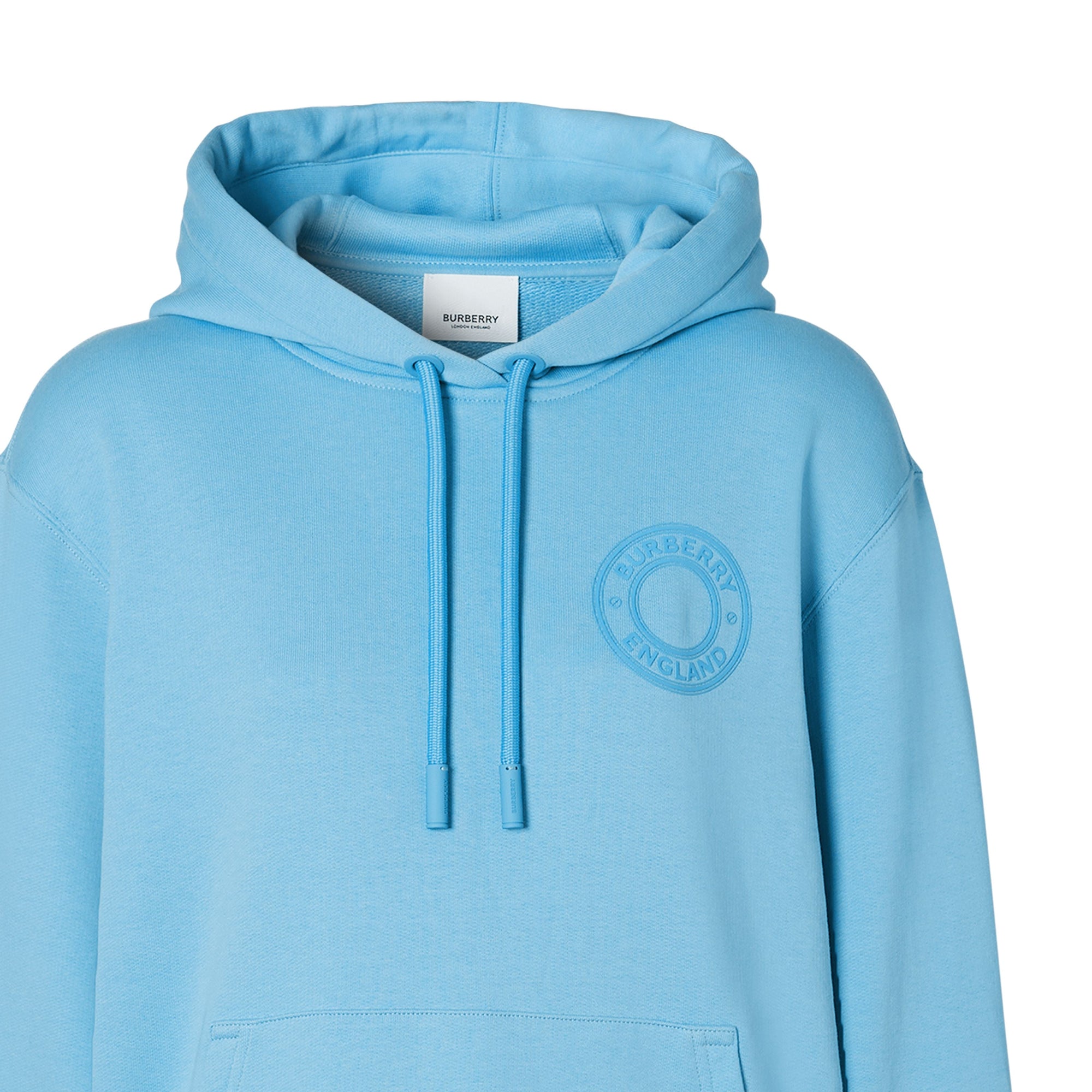 Hoodie oversize en coton avec logo - Blue Topaz