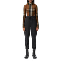Haut à capuche en jersey stretch check - Birch Brown