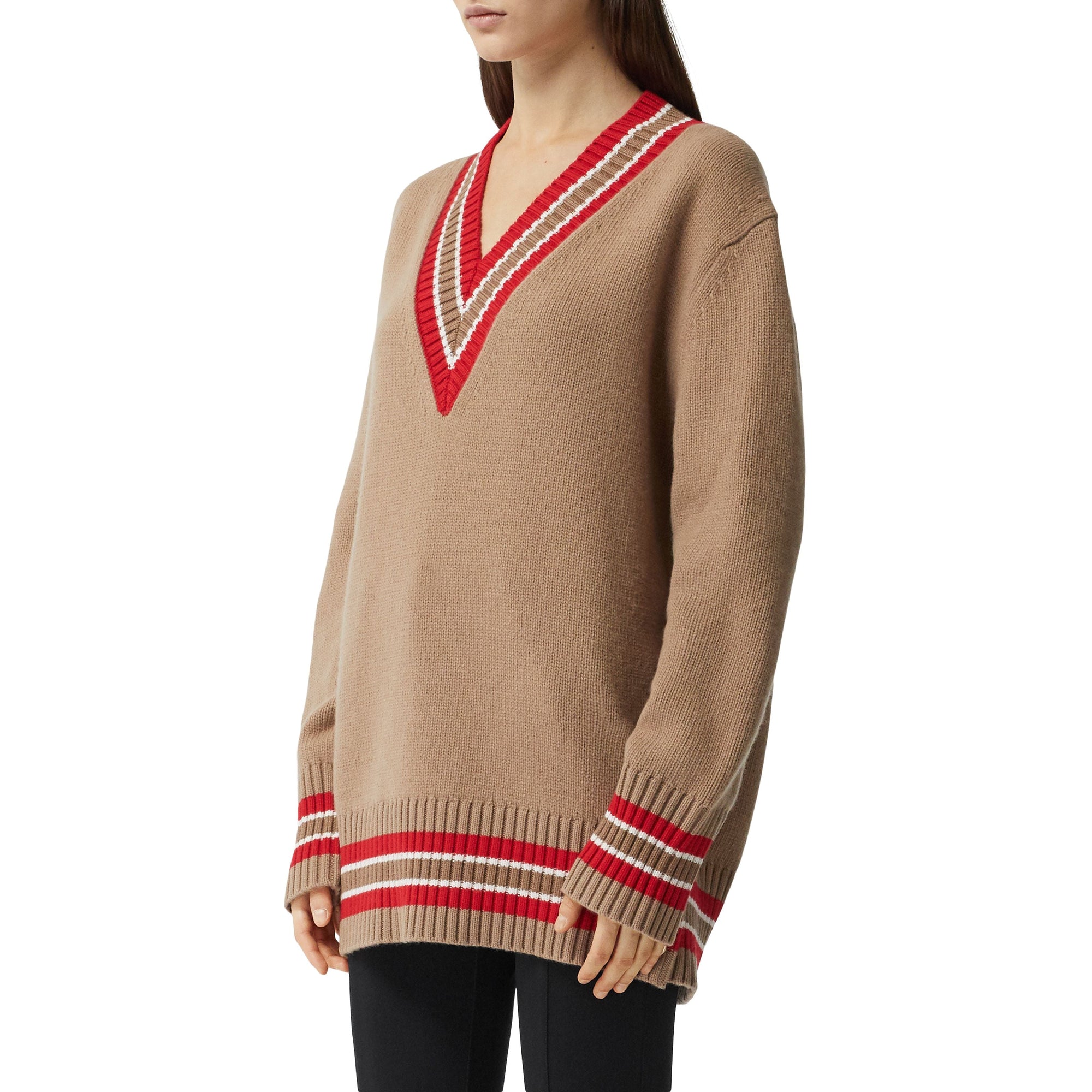 Pull de cricket oversize en laine - Camel