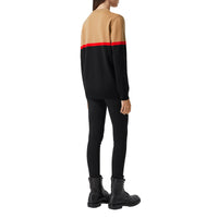 Pull en laine et coton color-block - Black