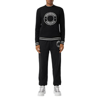 Pull en laine technique avec logo - Black