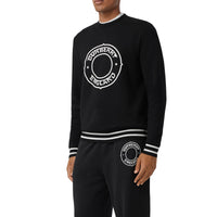 Pull en laine technique avec logo - Black