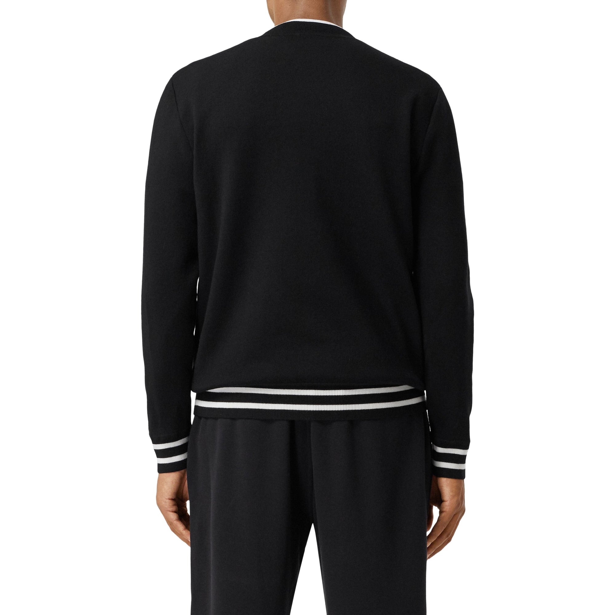 Pull en laine technique avec logo - Black