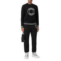 Pull en laine technique avec logo - Black