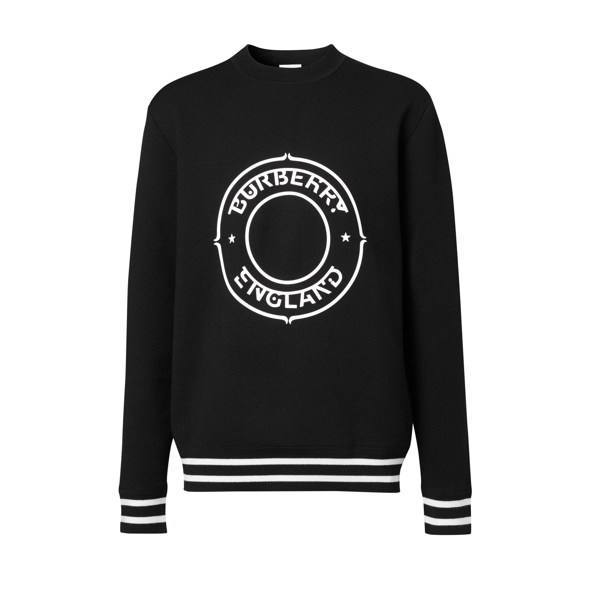 Pull en laine technique avec logo - Black