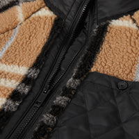 Veste en jacquard molletonné check avec panneau matelassé - Pale Blue