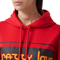Sweat-shirt à capuche oversize en coton avec slogan - Bright Red