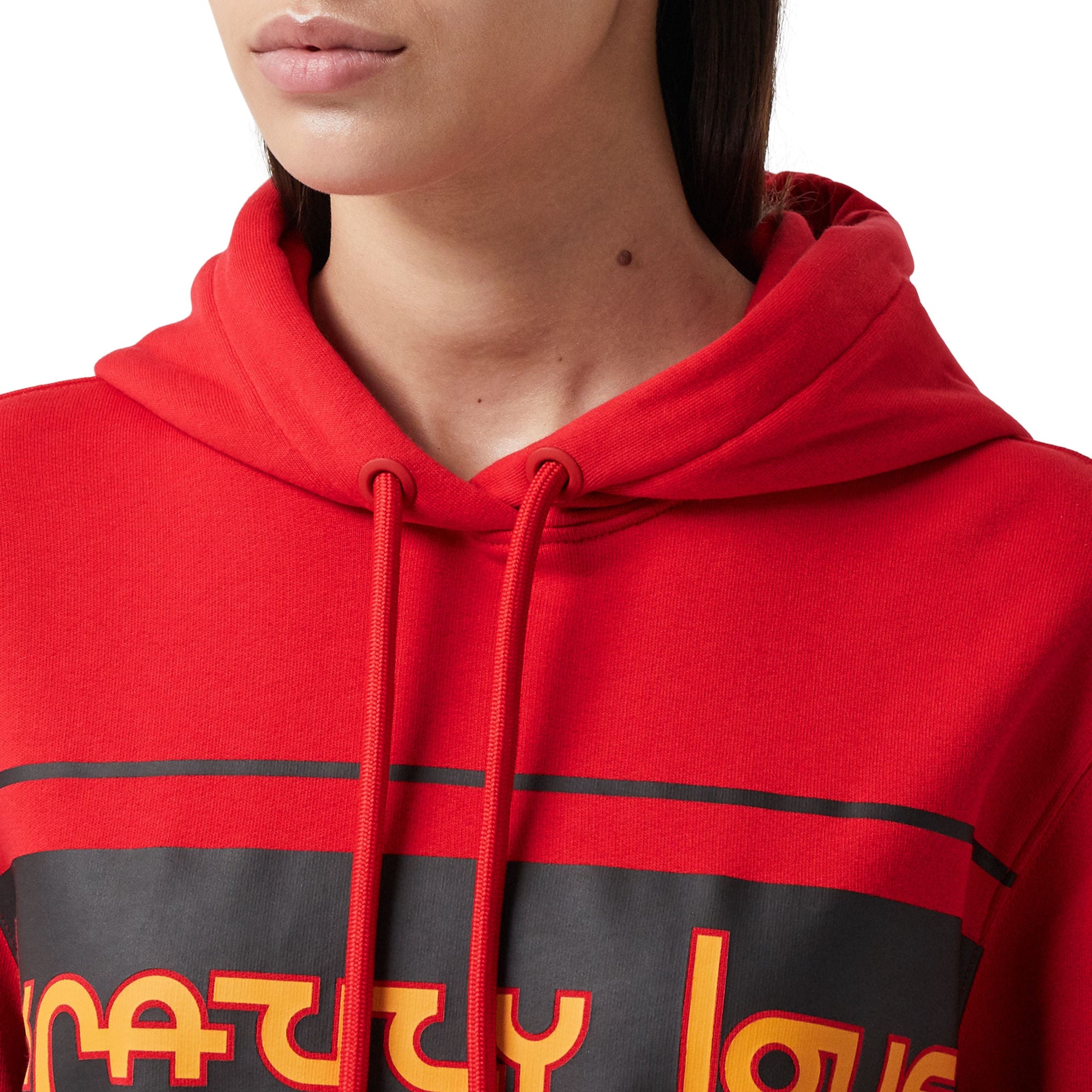 Sweat-shirt à capuche oversize en coton avec slogan - Bright Red