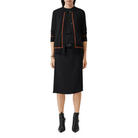 Cardigan en laine soie et cachemire Monogram - Black