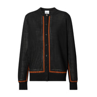 Cardigan en laine soie et cachemire Monogram - Black