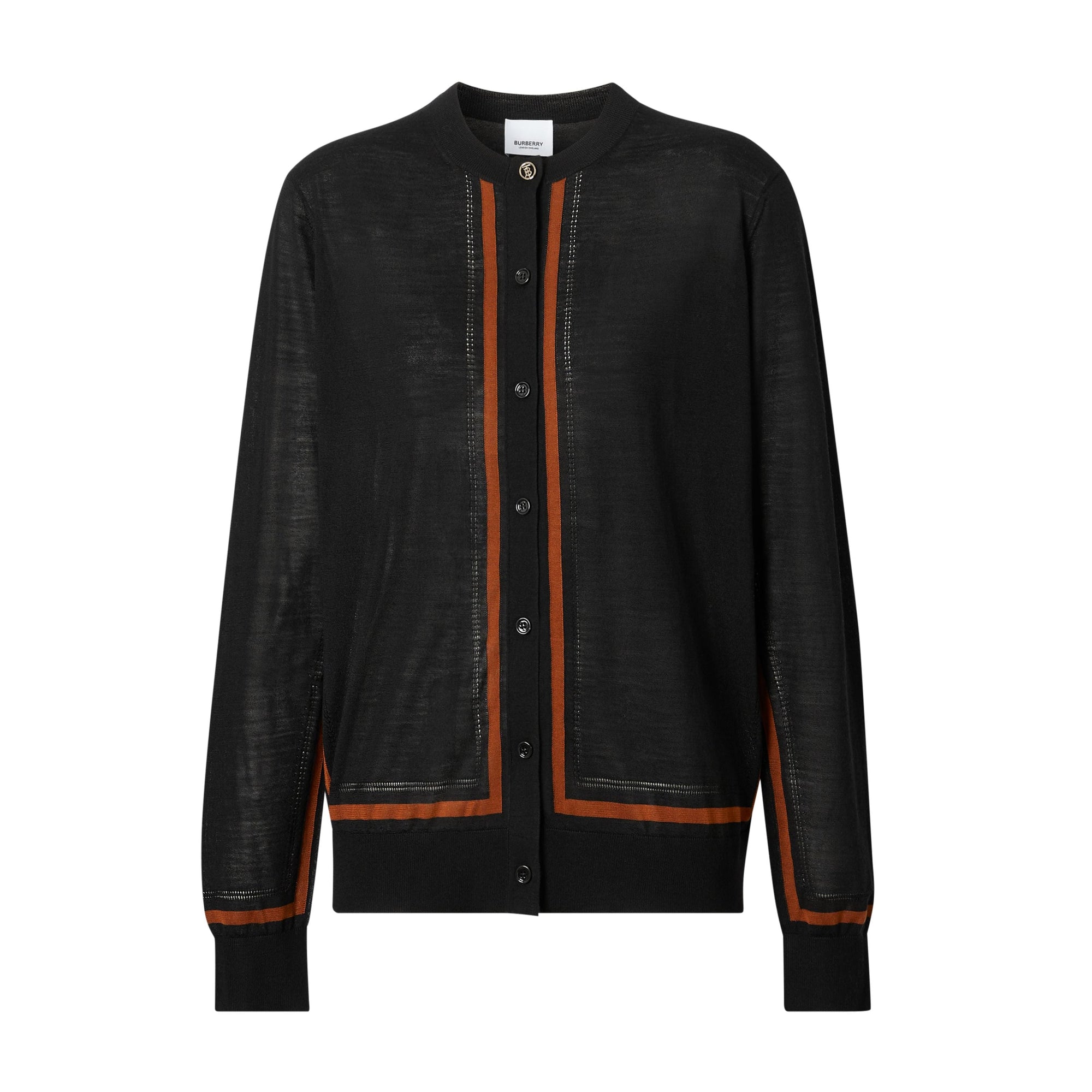 Cardigan en laine soie et cachemire Monogram - Black