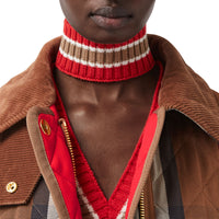Veste de campagne matelassée en coton technique check - Birch Brown