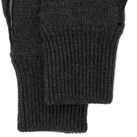 Gants en laine mérinos et cuir d'agneau doublés de cachemire - Black