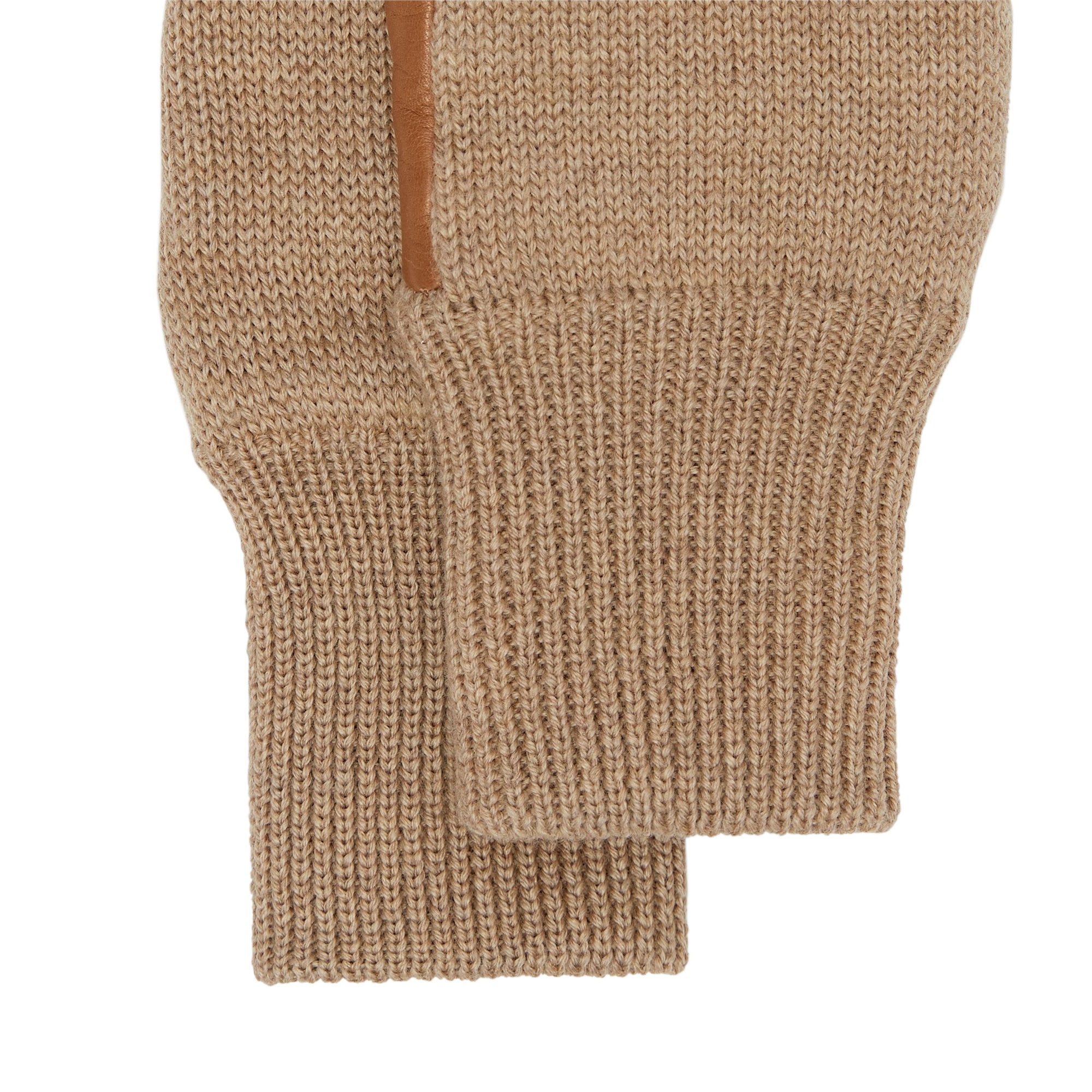 Gants en laine mérinos et cuir d'agneau doublés de cachemire - Bronze