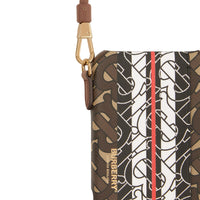 Coque pour iPhone 11 Pro rayée Monogram avec lanière - Bridle Brown