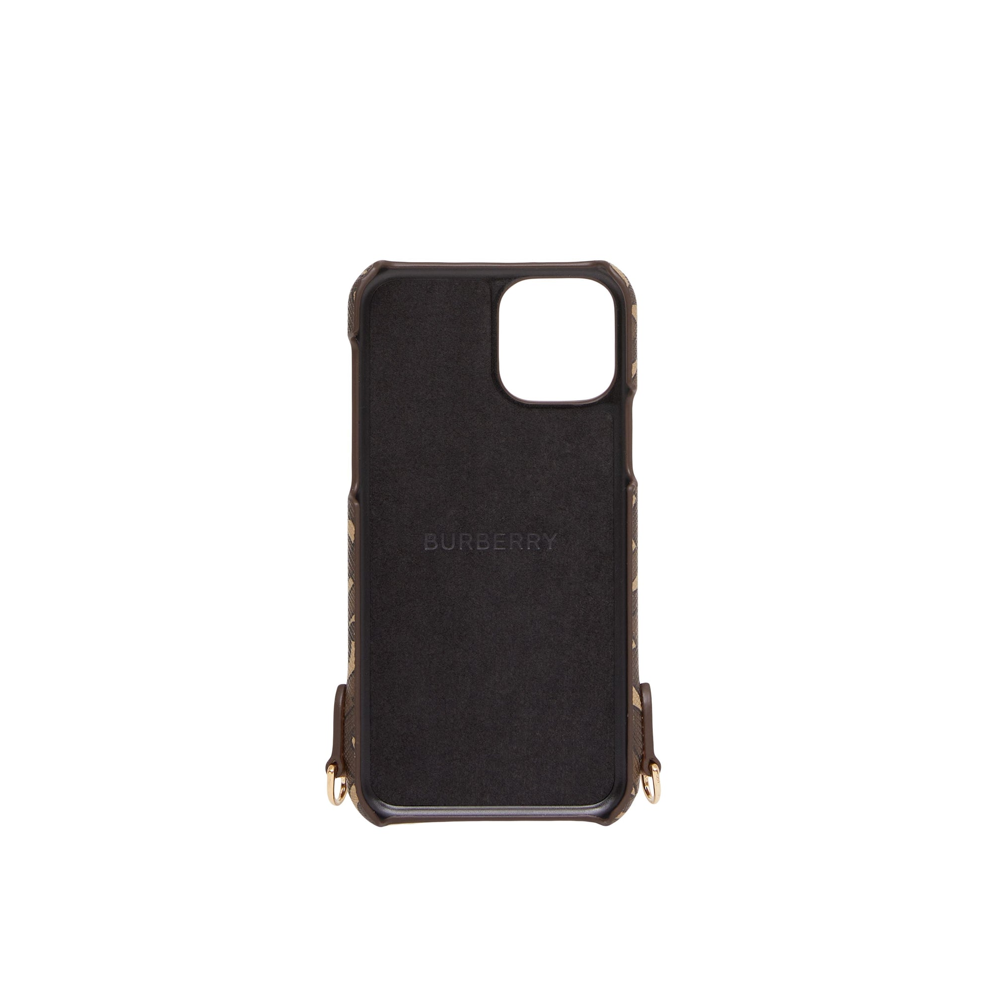 Coque pour iPhone 11 Pro rayée Monogram avec lanière - Bridle Brown