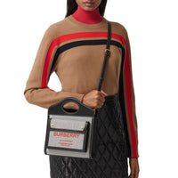 Mini sac Pocket en toile et cuir bicolore - Black