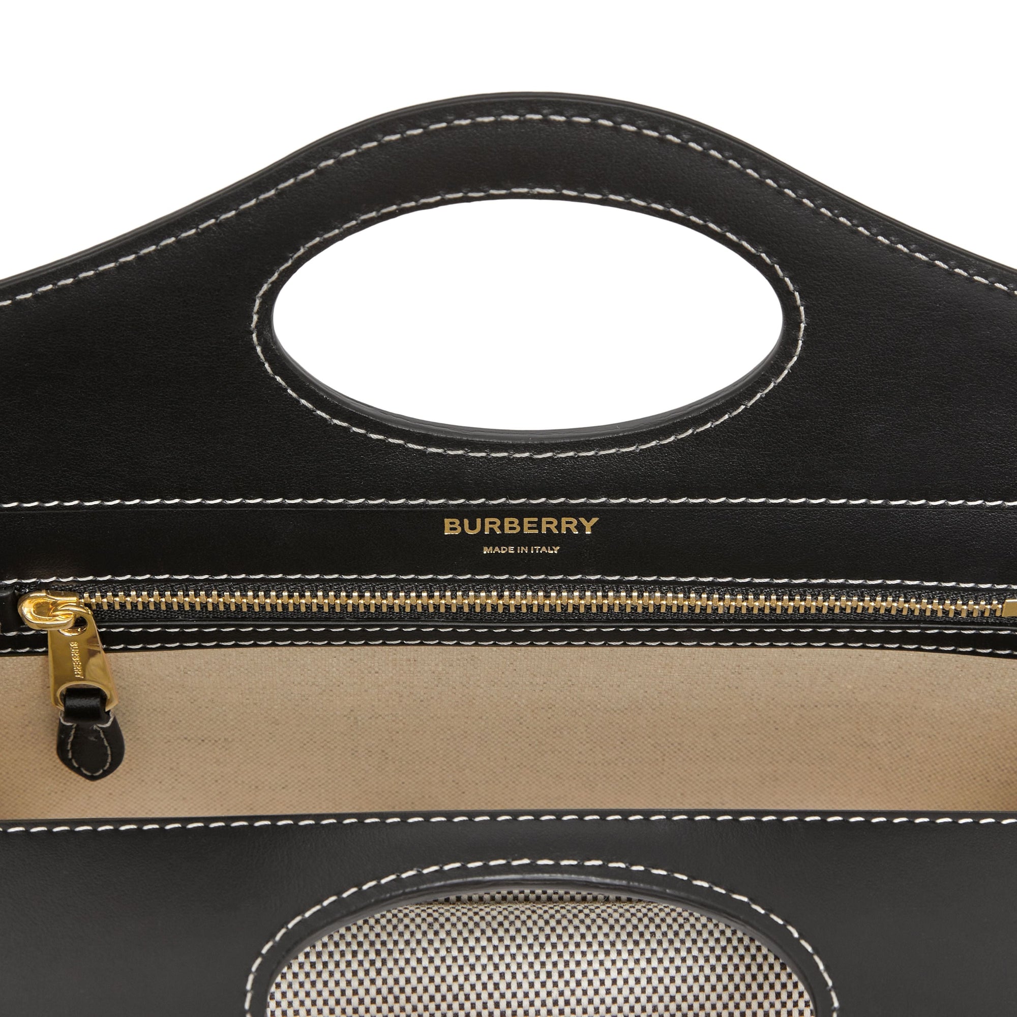 Mini sac Pocket en toile et cuir bicolore - Black