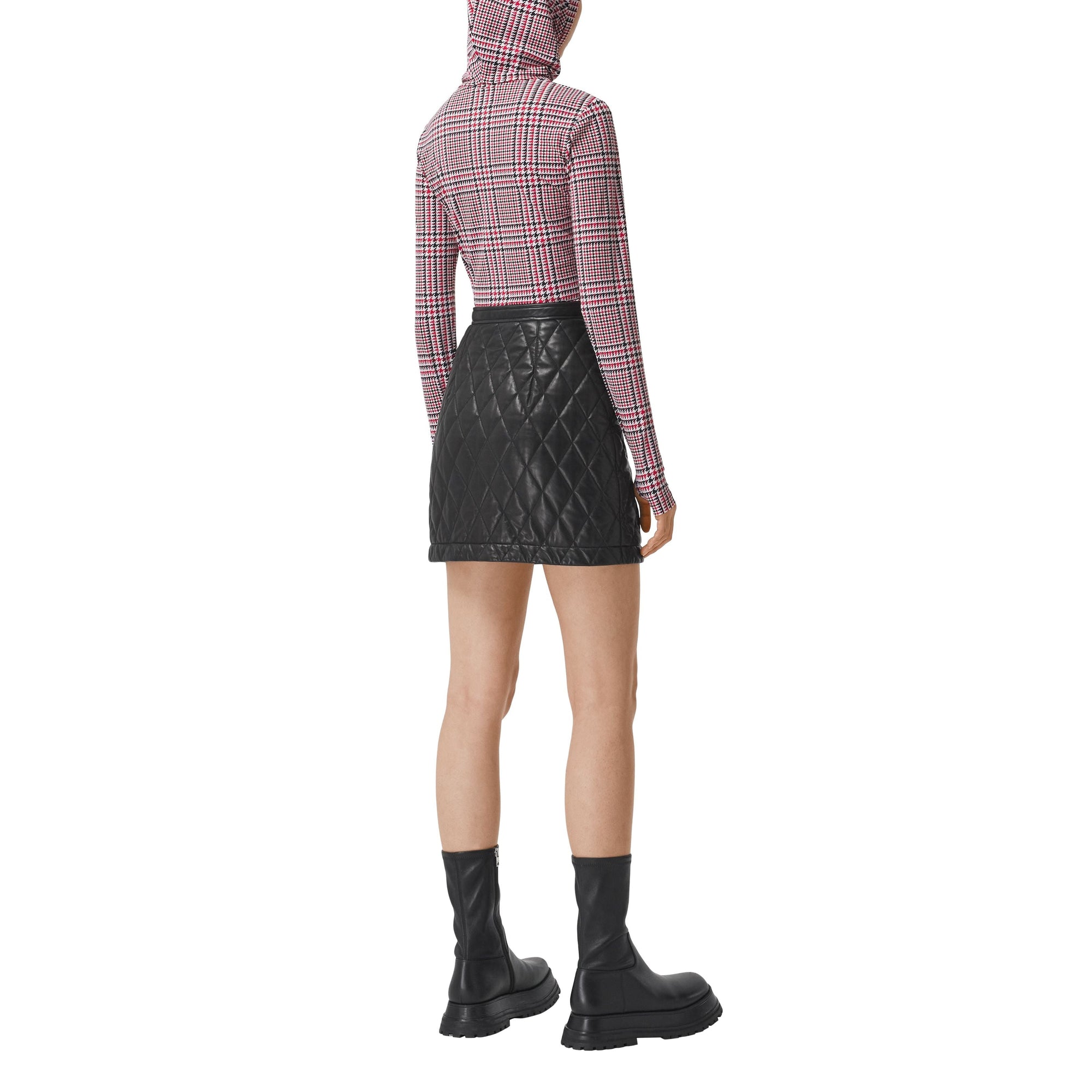 Haut à capuche en jersey stretch check pied-de-poule - Bright Red