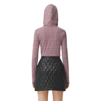Haut à capuche en jersey stretch check pied-de-poule - Bright Red