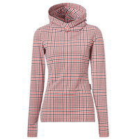 Haut à capuche en jersey stretch check pied-de-poule - Bright Red