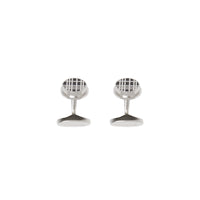 Boutons de manchette plaqués palladium avec check - Palladio & Black