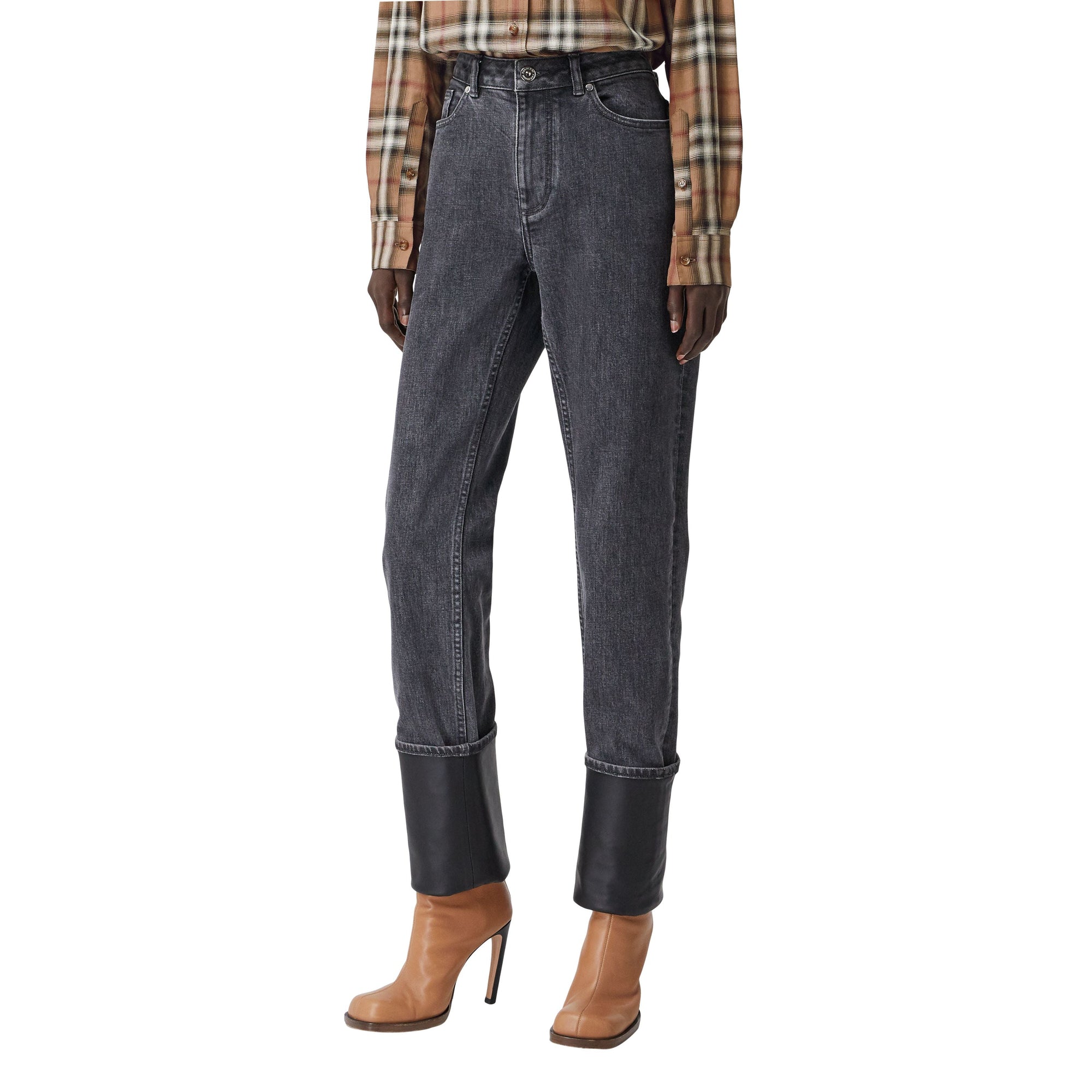 Chemise oversize en sergé de coton check ombré - Birch Brown