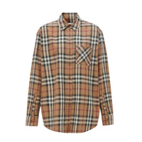 Chemise oversize en sergé de coton check ombré - Birch Brown