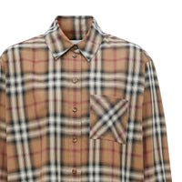 Chemise oversize en sergé de coton check ombré - Birch Brown