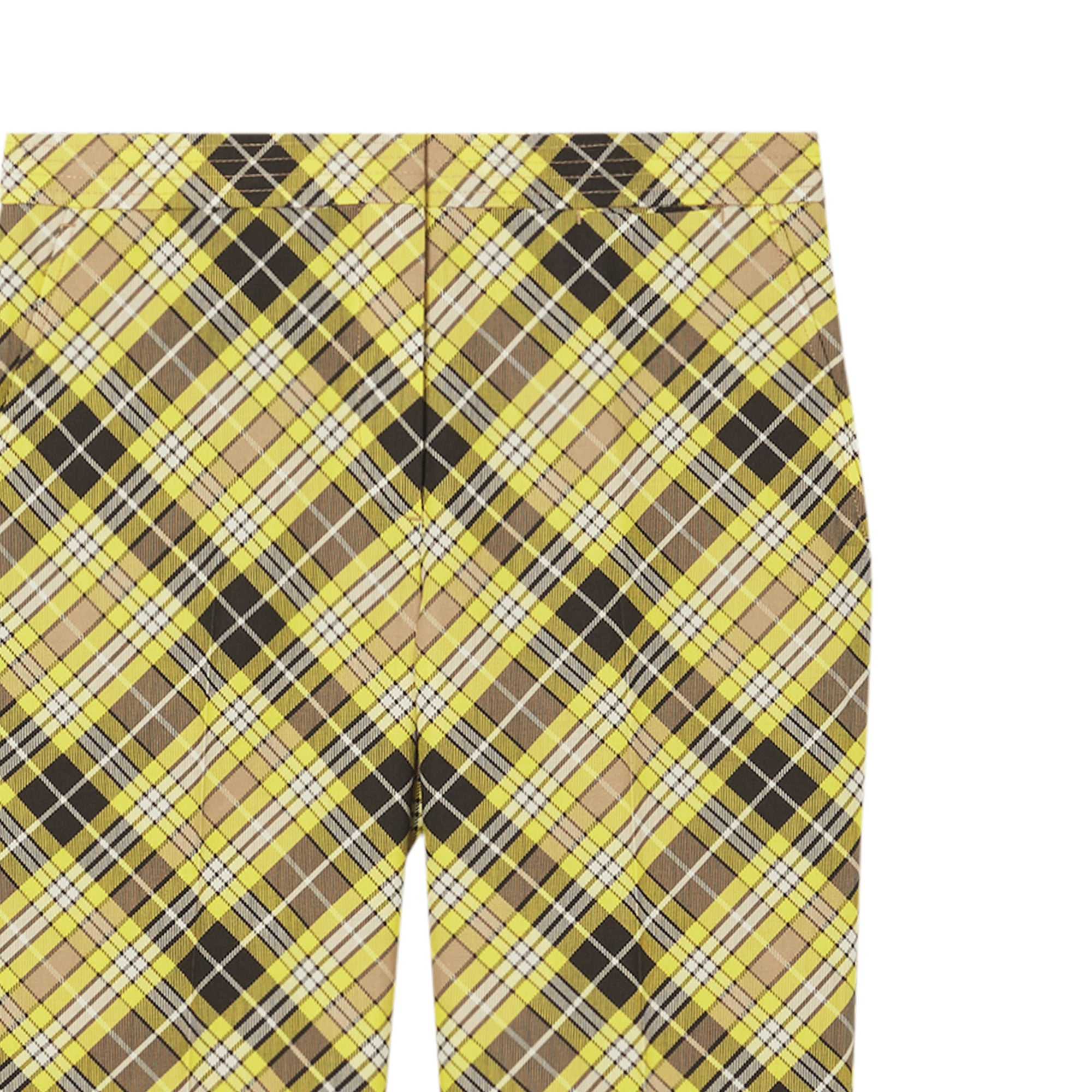 Pantalon tailleur 7/8 en laine technique check - Marigold Yellow