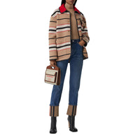 Mini sac Pocket en toile et cuir bicolore - Natural & Tan